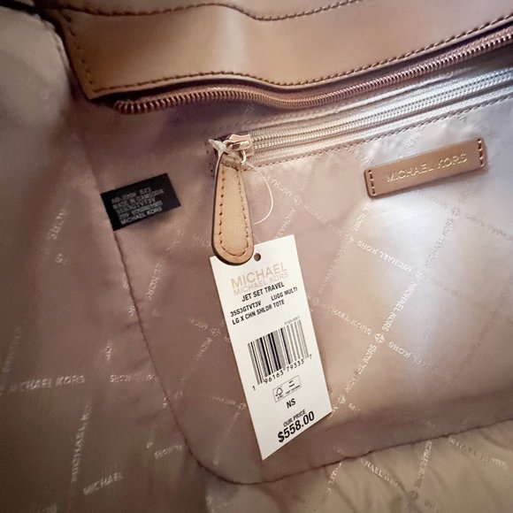 Michael Kors Jet Set Travel LG Chain Color-Block Tote Shoulder Bag Luggage Multi - Picture 10 of 12